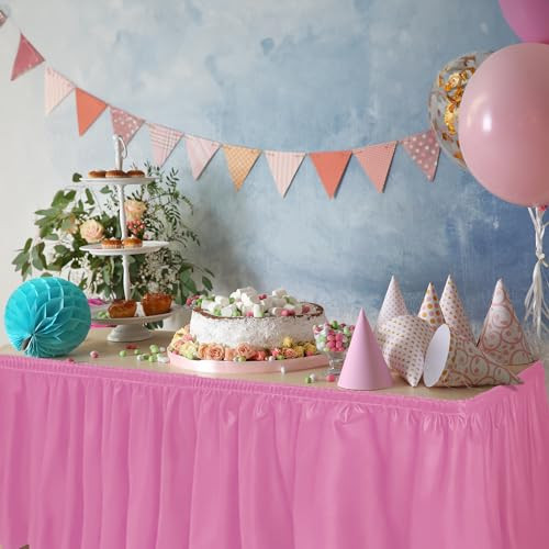 2 Pack Table Skirts, 29 in x 14 ft Each, Multi Pack -BPA Free- Plastic