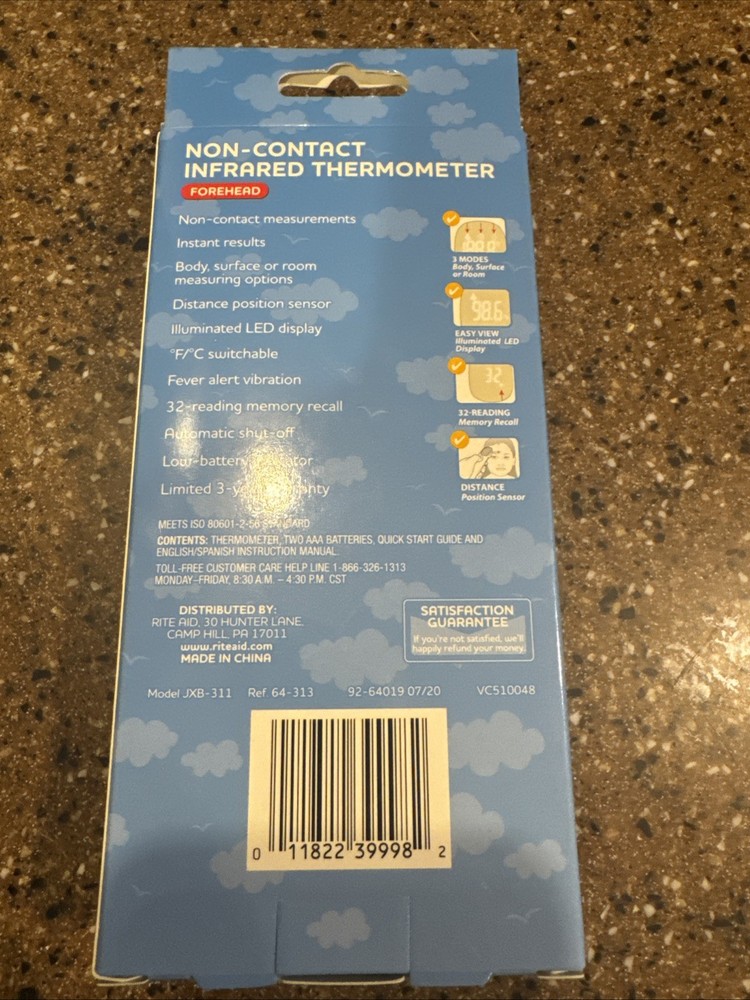 Rite Aid Non-Contact Infrared Forehead Thermometer