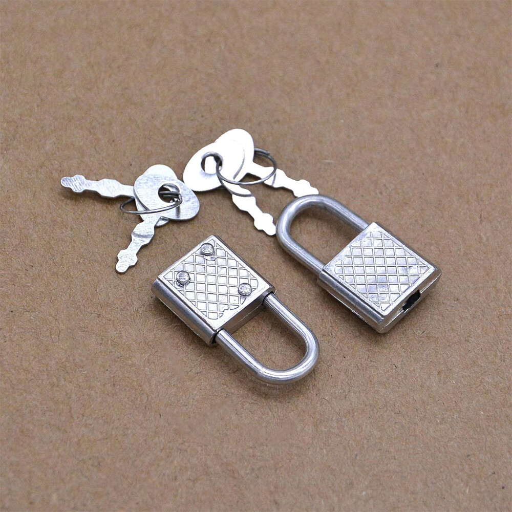 5Pcs Small Metal Padlocks Security Needs Metal Silver Mini Tiny Luggage Art Lock