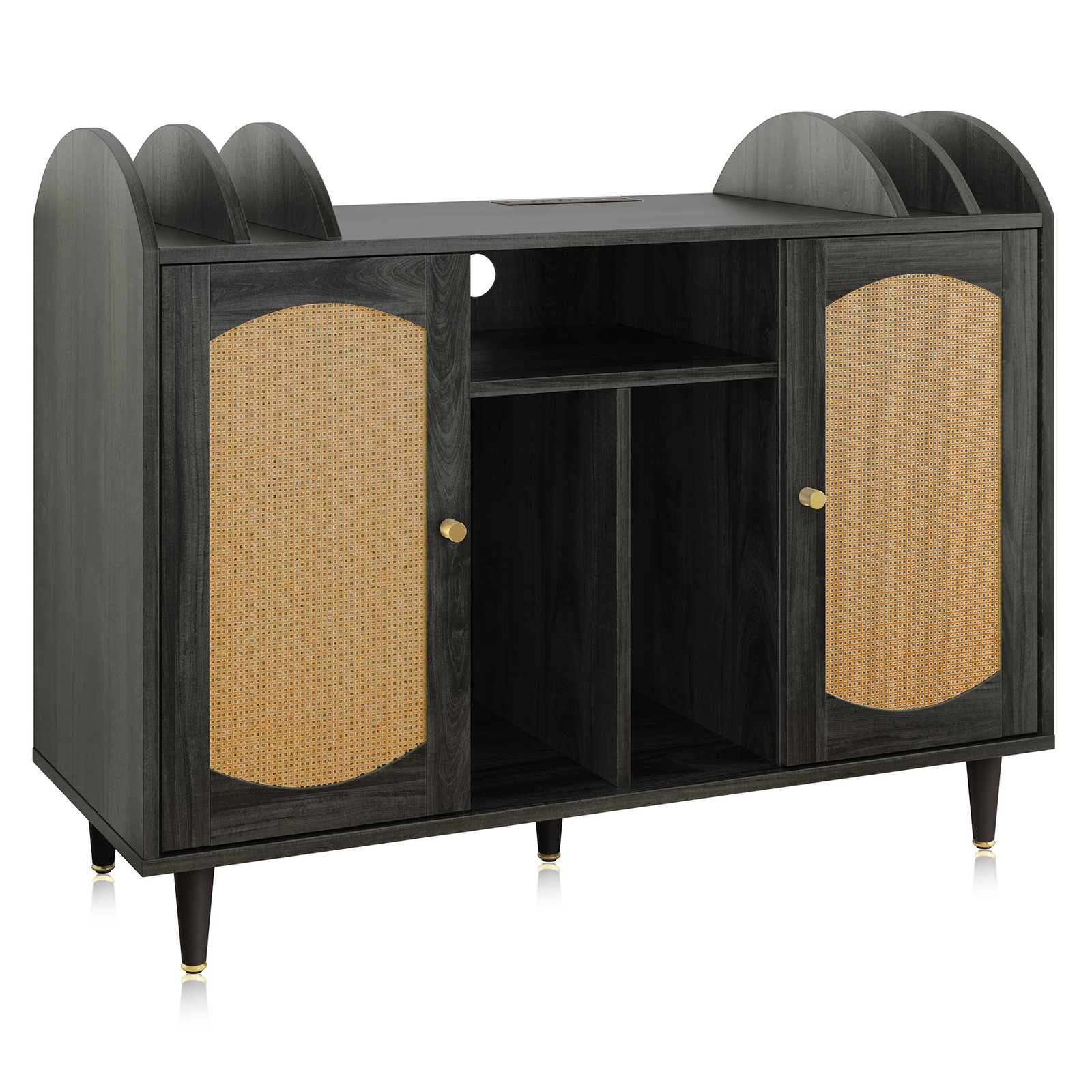 Record Player Stand, Vinyl Record Storage Cabinet - Brown