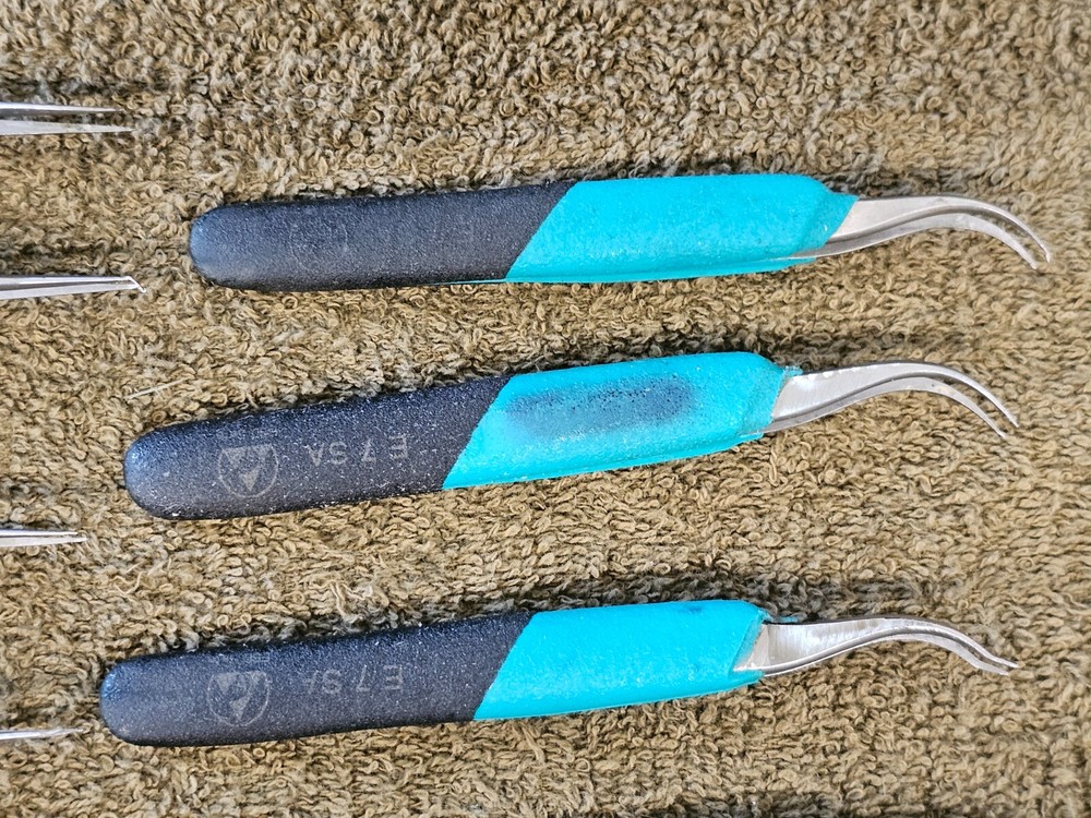 9 Erem E7SA E5SA ESD Safe Ergo Tweezer Straight Curve Lot Precision Ergonomics