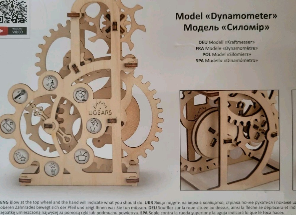 Ugears Dynamometer Puzzle Wooden Kit Model Mechanical Collectible Assembling