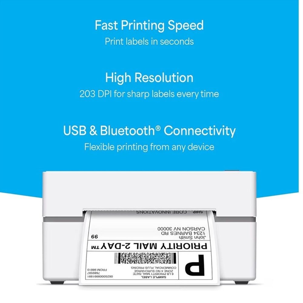 Core Innovations Bluetooth Thermal 4x6 Shipping Label Printer