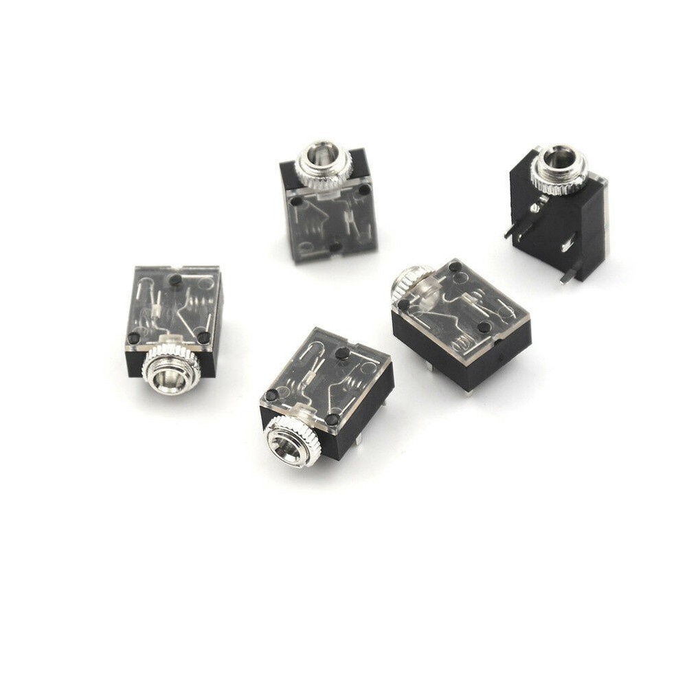 20 Pcs 5 Pin 3.5mm Audio Mono Jack Socket PCB Panel Mount for Headphone A