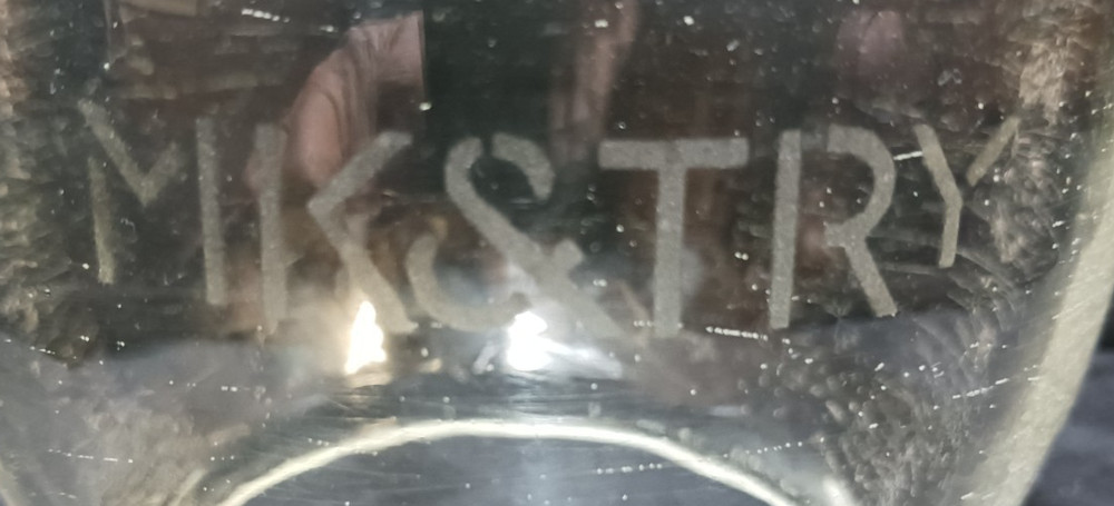 RARE Etched MK&TRY RR Lantern Glass Globe