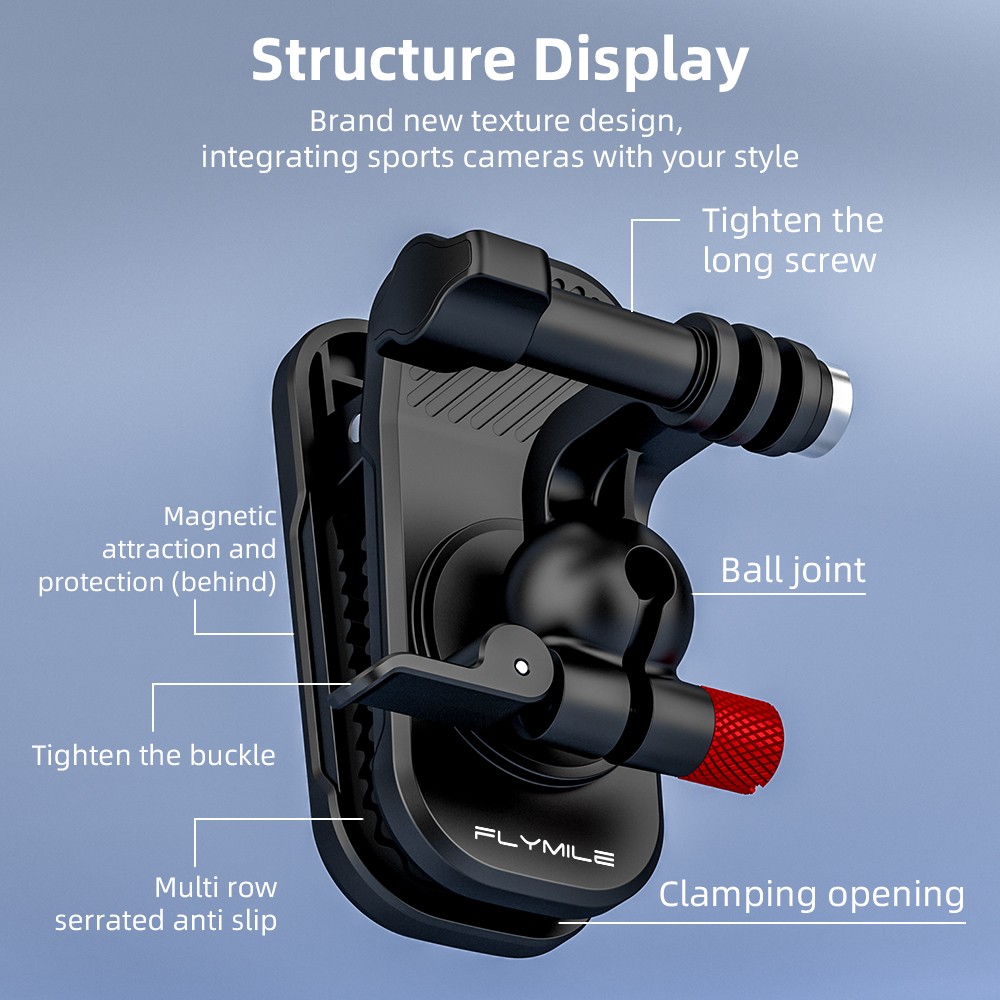 Magnetic Quick Release Backpack Clip for DJI Insta360 Action Camera Bracket Base