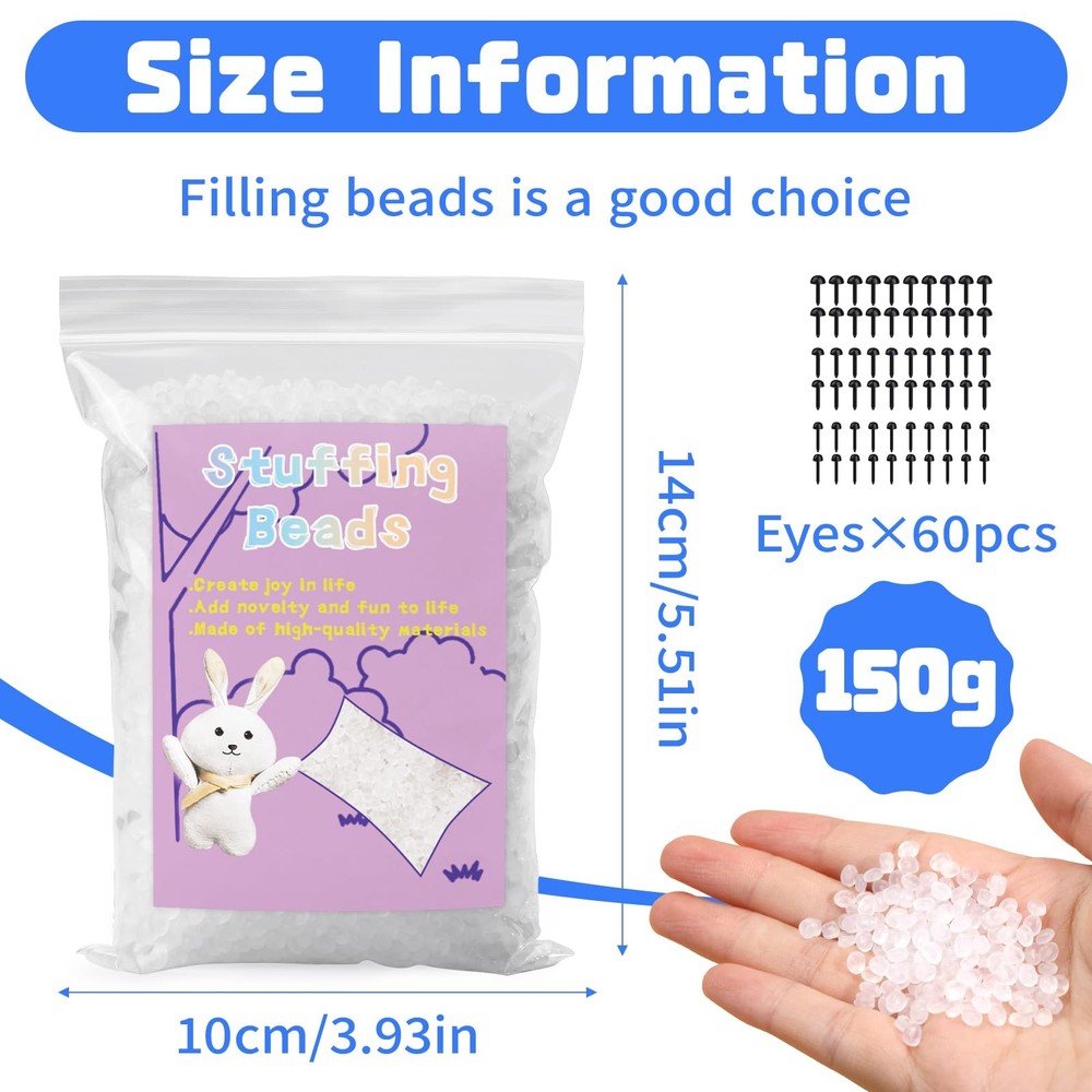 Premium Plastic Weighted Stuffing Beads for Stuffed Animals DIY Crafts