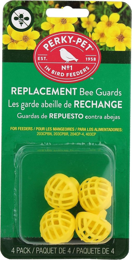 4 Pack Yellow Replacement Bee Guards - Compatible with Hummingbird Feeders