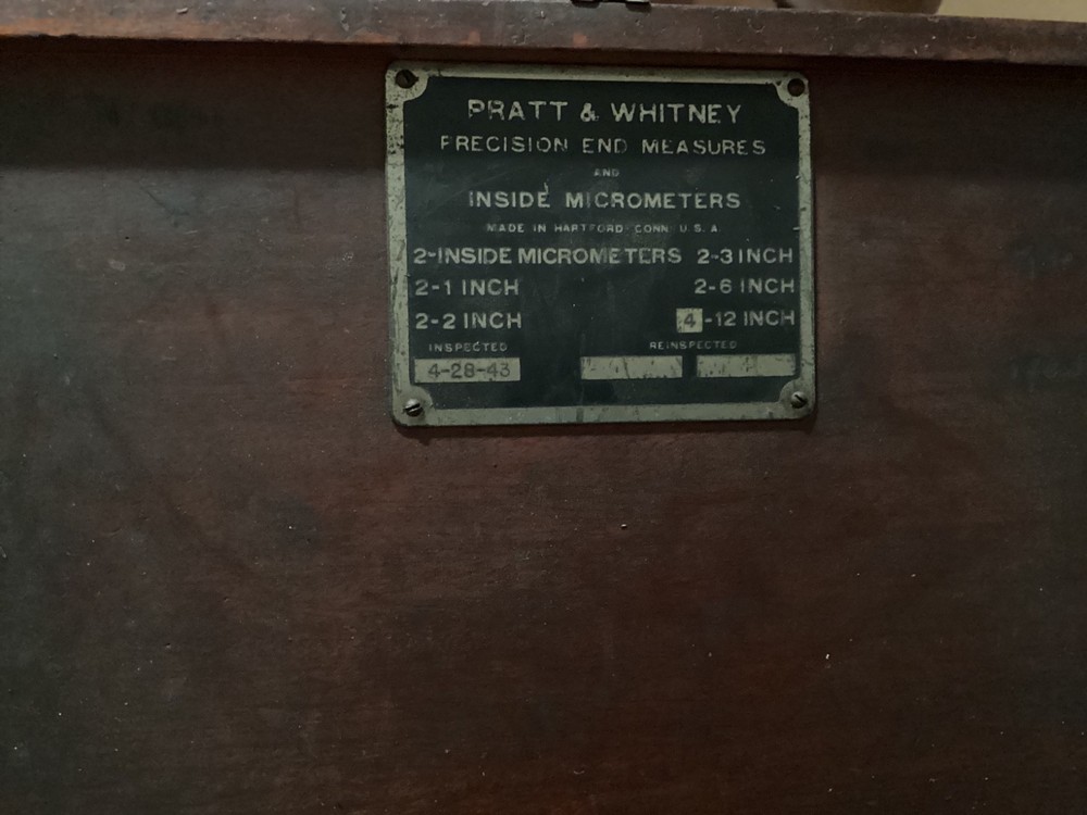 MACHINIST TOOLS * END MEASURES & INSIDE MICROMETERS * PRATT & WHITNEY * 1946