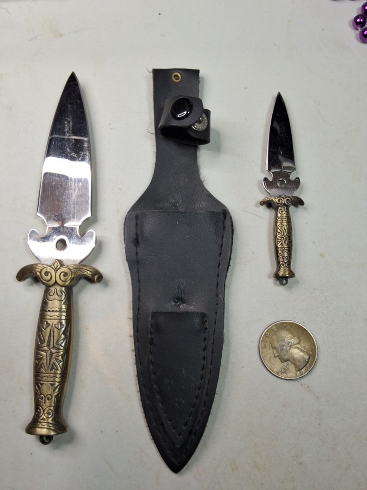 Knife 6 In Blade With Small Dagger Including Sheath