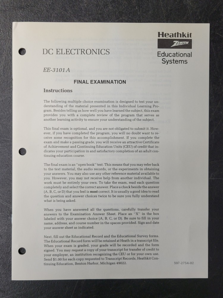 *RARE* HEATHKIT Educational Systems TEST EE-3101-A