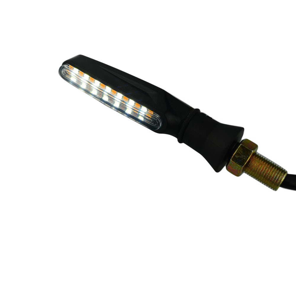 2 pair Motorcycle Turn Signal Sequential 15 LED DRL Flowing Running Light