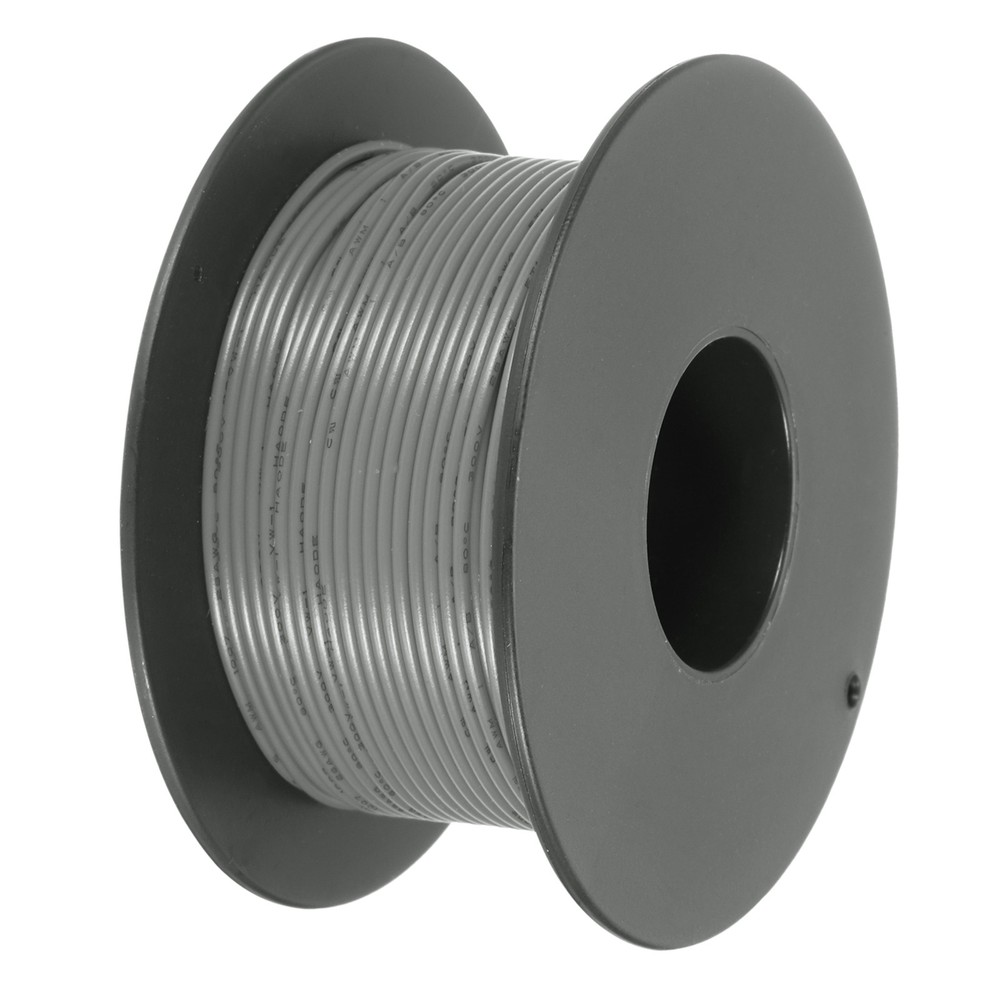 28AWG Stranded Wire PVC Hookup 30M/98ft Grey, Electrical Wire UL1007 Spool