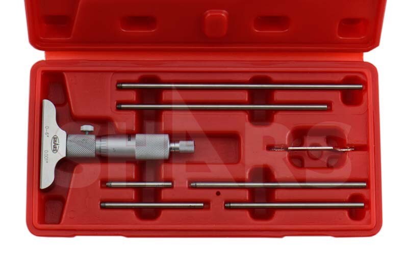 Shars 0 - 6" Depth Micrometer Set Hardened Toolmaker Milling NEW P}