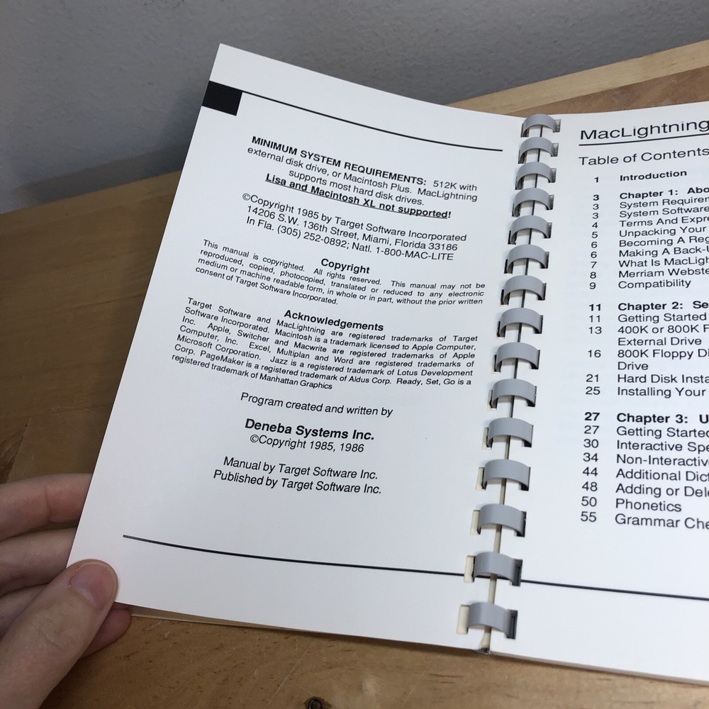 Vintage Mac Lightning MacLightning Apple Macintosh Computer Software Manual 1985