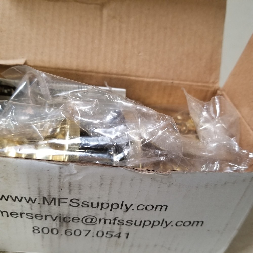MFS Supply 67767 Polished Brass Entry Lock, Adjustable Back-Set Latch