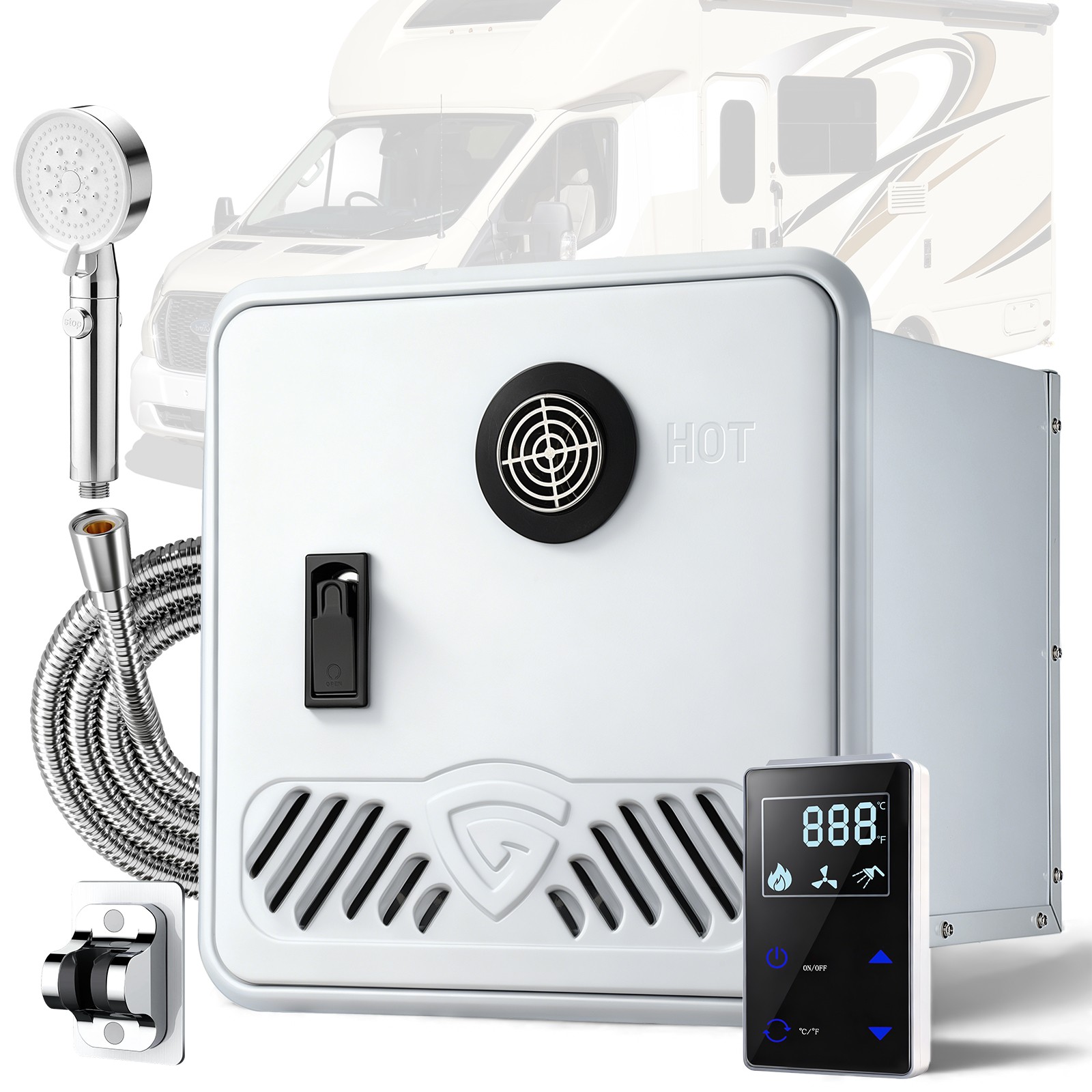 68000 BTU RV Tankless Water Heater Propane Gas 3.9GPM w/Controller Instant Hot