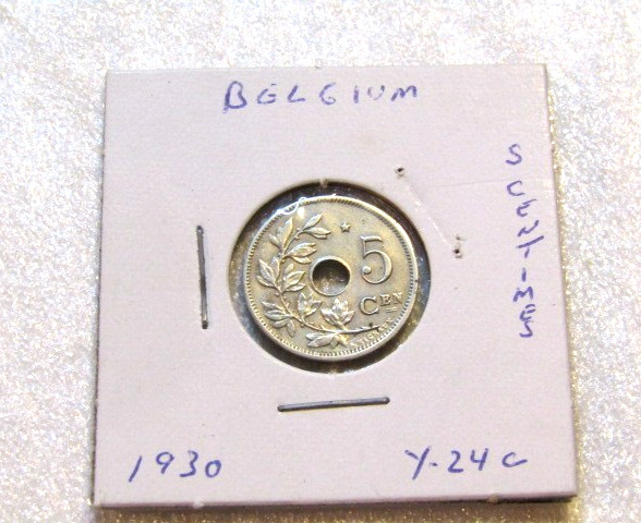1930 Belgium 5 Centimes Coin