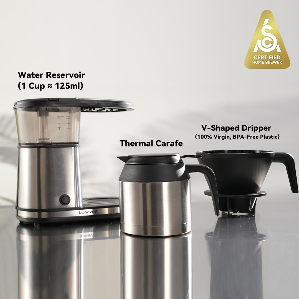 5 Cup Drip Coffee Maker Machine, One-Touch Pour Over, Auto Pause Brewing with...