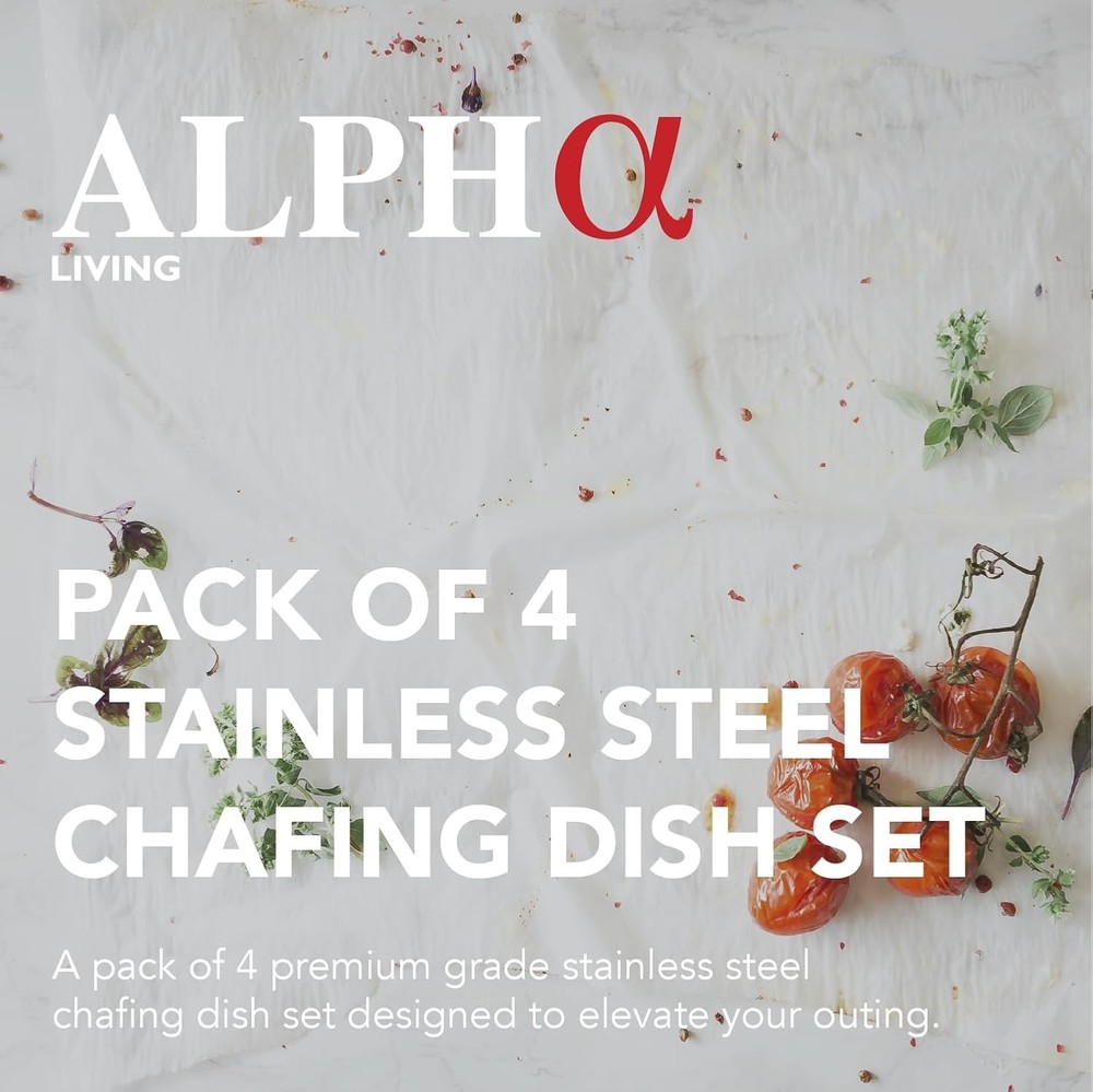 Convenient Foldable Chafing Dish Set - 8 Quart Stainless Steel Buffet Warmers