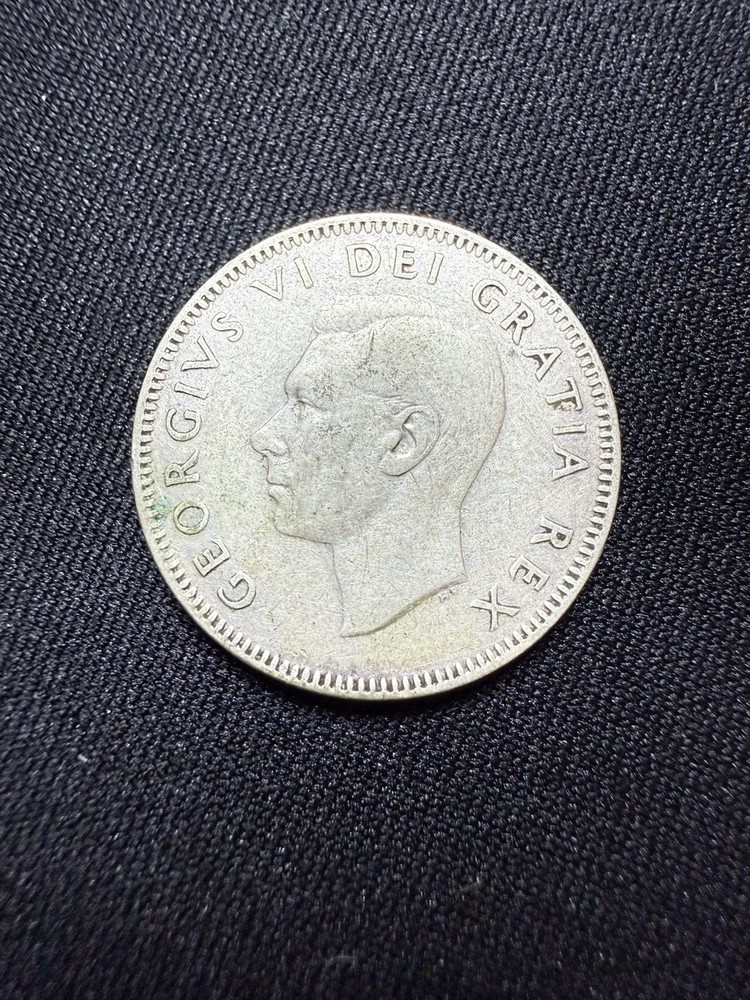 1948 Canada Silver 25 Cents Coin