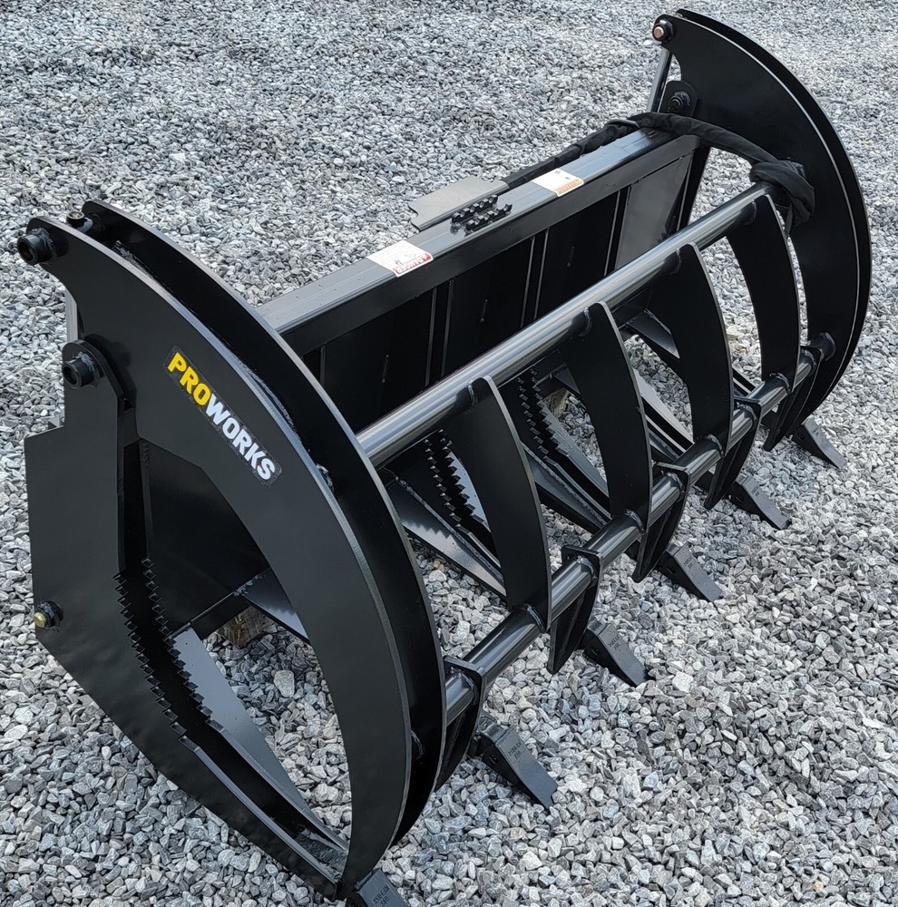 72" Severe Duty Root Rake Clam Grapple Attachment Fits Skid Steer Quick Attach