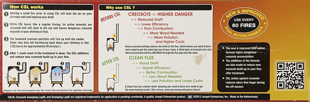 CSL Creosote Sweeping Log, 1 Each