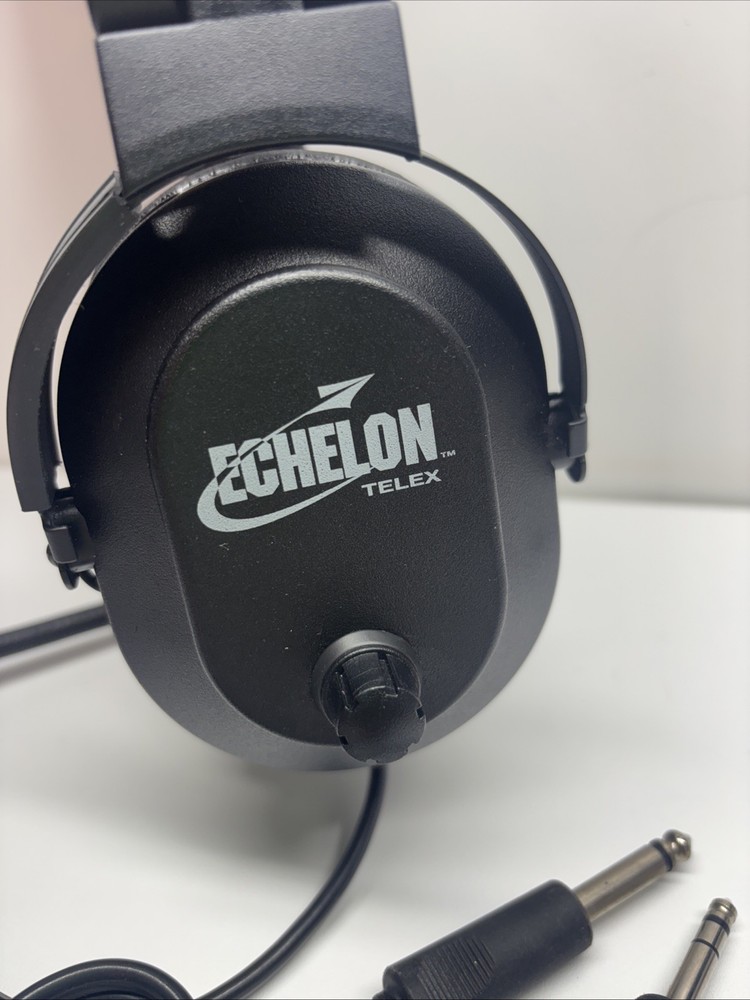 Echelon Telex Aviation Headset Dual Plug Tested Working