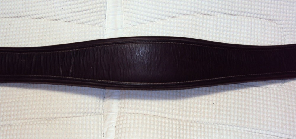 AMISH Leather Brown Girth - 53" - Padded/Elastic - NICE