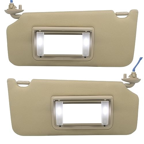Driver Left & Passenger Right Side Sun Visor Beige(Driver & Passenger)