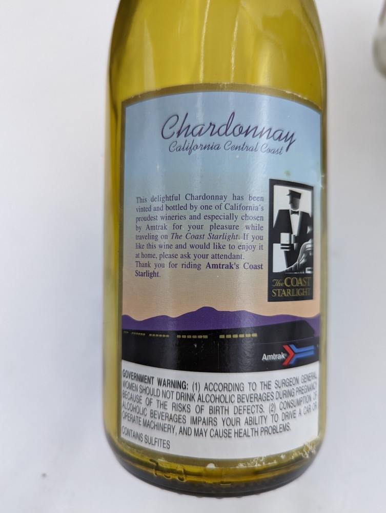 Amtrak The Coast Starlight Empty Wine Bottle Set of 3 - EMPTY