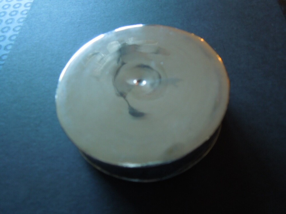 J2104 ANTIQUE MIDDLE EAST BOX SOLID COIN SILVER NICE ENGRAVED SEE DES