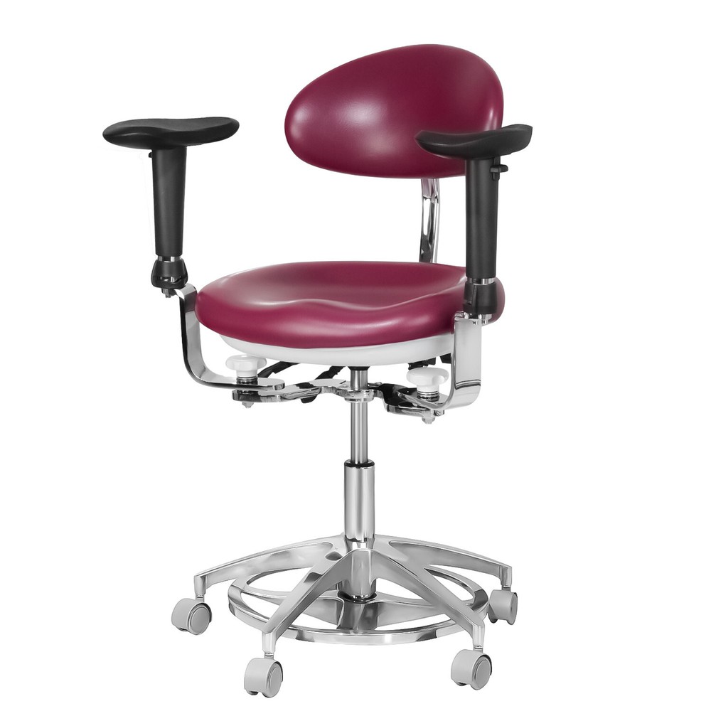 Dental Microscope Stool Doctor Chair Adjustable PU Leather 360° Rotation US