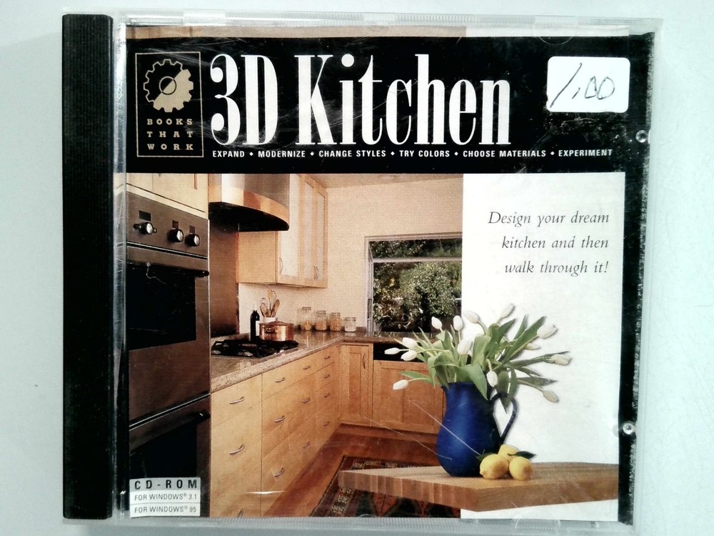 Books That Work 3D Kitchen CD-ROM Software Windows 3.1 95 Home Design Planning