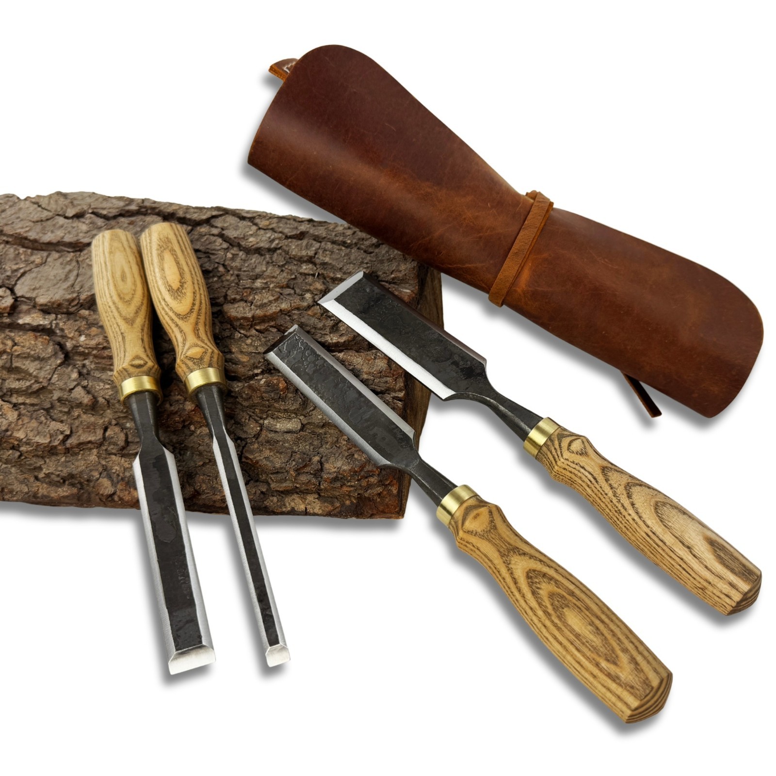 Wood Carving Chisels – Hand-Forged 52100 Steel Blades, Ash Handles, Woodworking