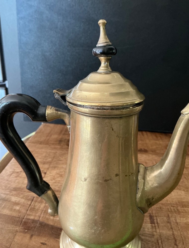 Vintage Brass Gooseneck Tea Pot Teapot