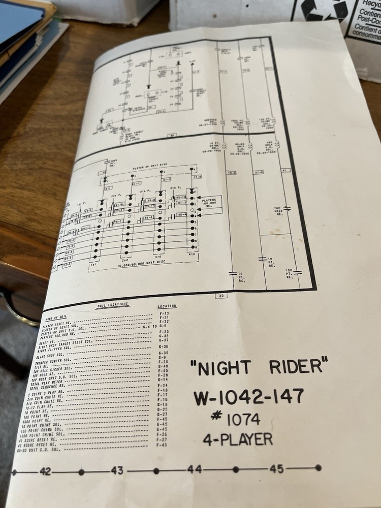 Night Rider Pinball Schematic