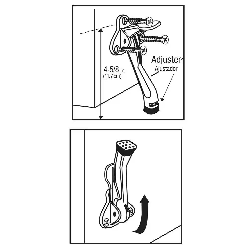 Satin Nickel Step-Release Kick down Door Stop