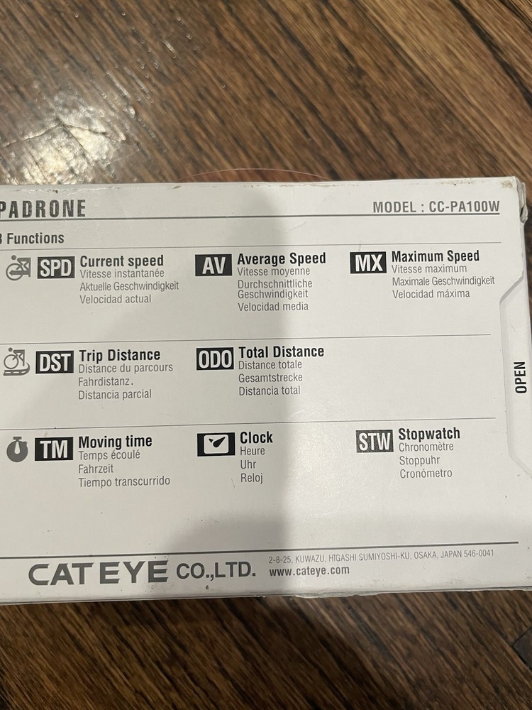 Cateye Padrone Wireless Bicycle Computer, Black