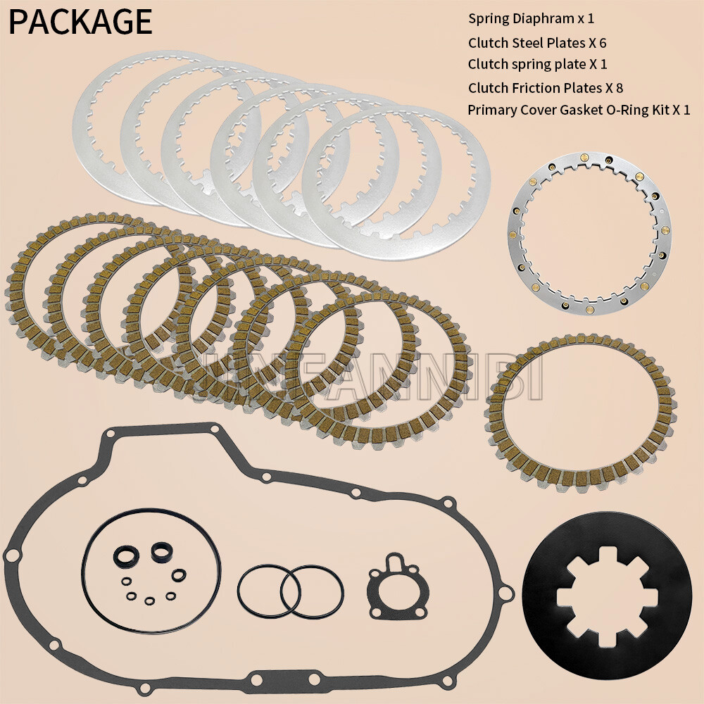 Clutch Friction Steel Plates &Gasket Kit for Harley Sportster 883 1200 1991-2003
