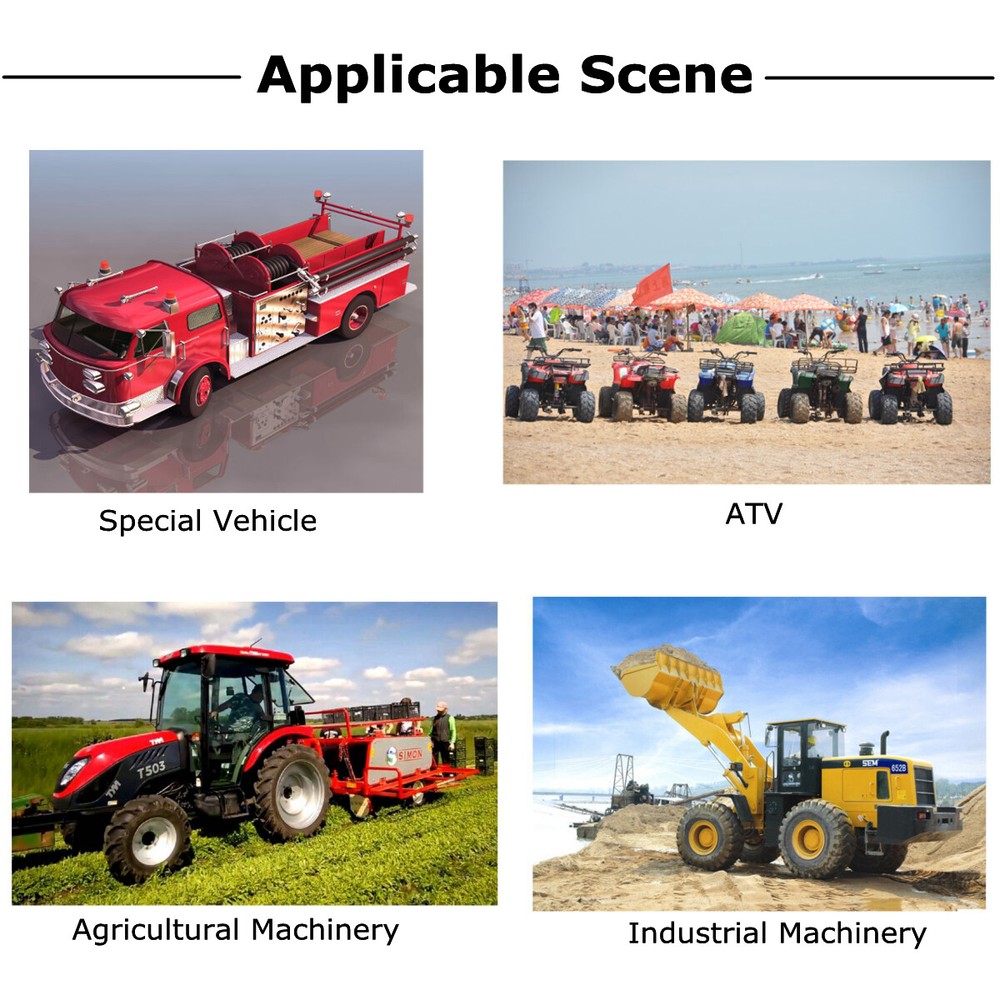 2pcs Rotating LED Flashing Beacon Flexible DIN Pole Mount Tractor Warning Light