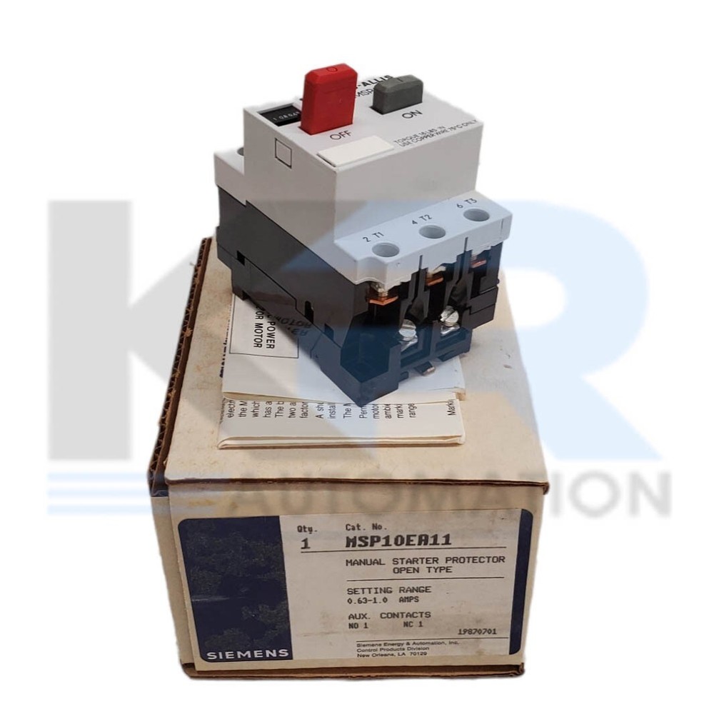 NEW Siemens MSP10EA11 Manual Starter Protector Open Type 0.36-1A