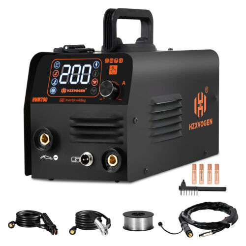 HZXVOGEN 3 in 1 MIG Welder 200Amp Flux MIG/lift TIG/MMA Welding Machine 110V