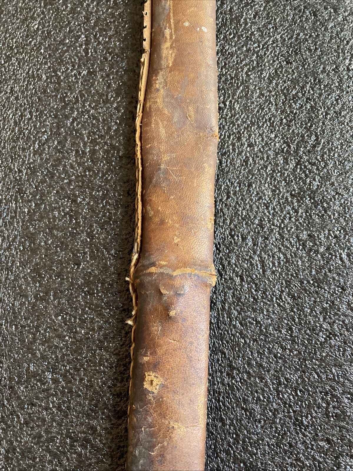ORIGINAL WWII WW2 JAPANESE SWORD LEATHER SCABBARD COVER FOR PARTS OR REPAIR