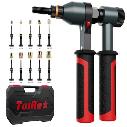 Rivet Nut Tool Rivet Nut Kit, Rivnut Tool Kit with 10 Metric and SAE black