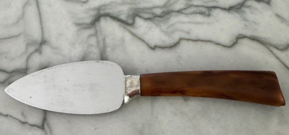 Vintage Frontier Forge Bakelite Handle 7" Stainless Cheese Knife Or Spreader
