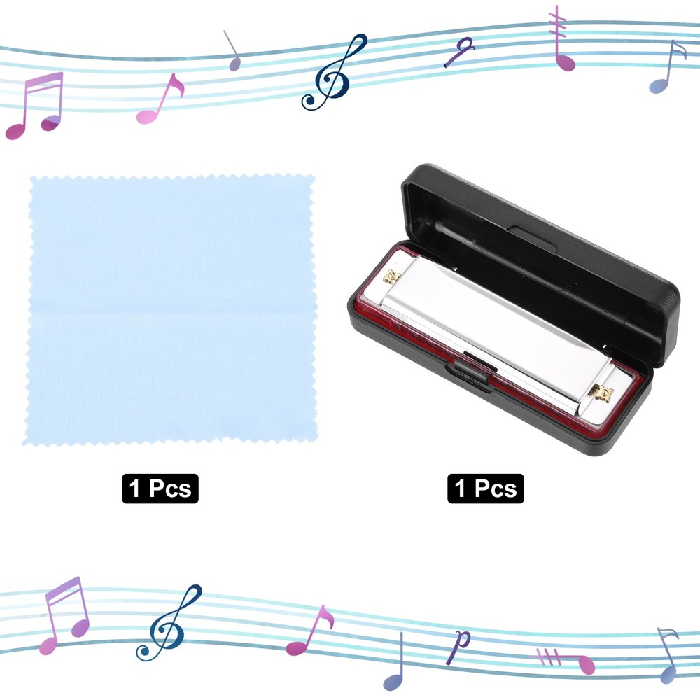 Harmonica 10 Holes 20 Tones C Key Harmonica Musical Instruments Pink Silver