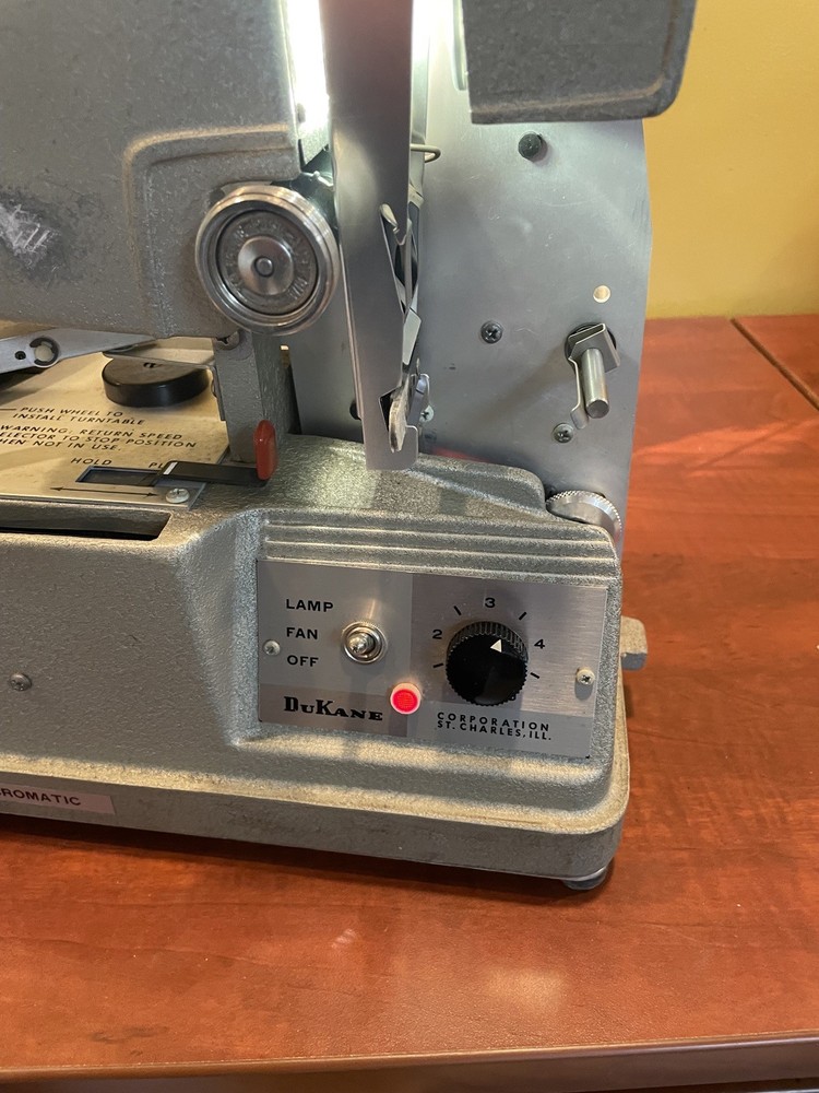 Dukane 14A390E Micromatic Classroom Projector w Case Powers On - Untested