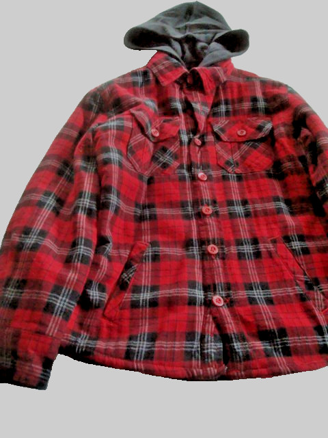 Boys Red Plaid Coat Size 10/12 NEW