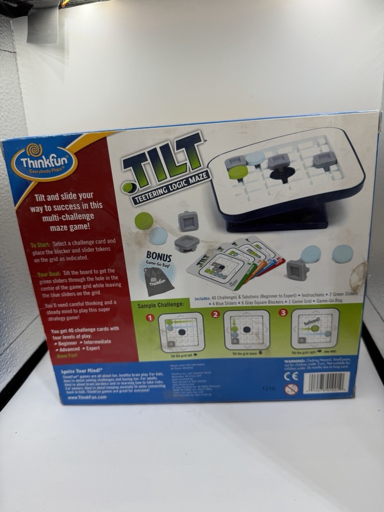 ThinkFun Tilt Teetering Logic Maze Game 40 Challenges New Open Box